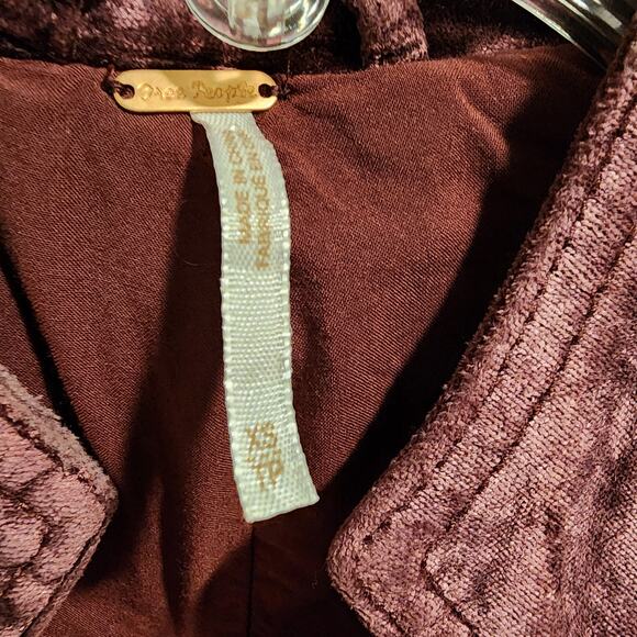 Free People Velvety Military Jacket Purple Size XS - Picture 3 of 15